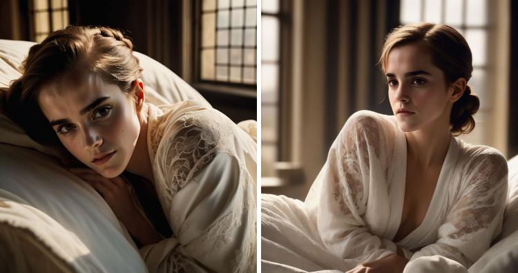 Emma Watson In the style of annie leibovitz
